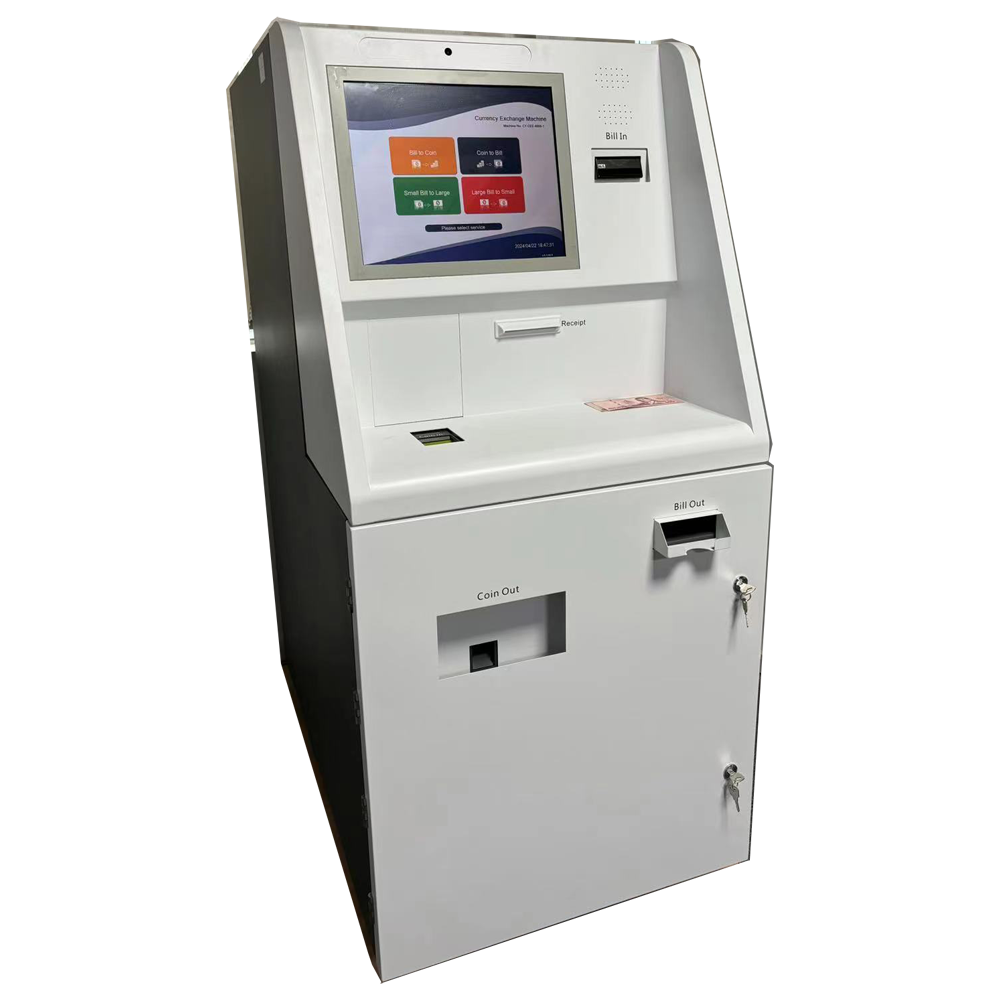 E20  Exchange Machine cash exchange terminal touch screen self service coin acceptor paper money acceptor payment kiosk