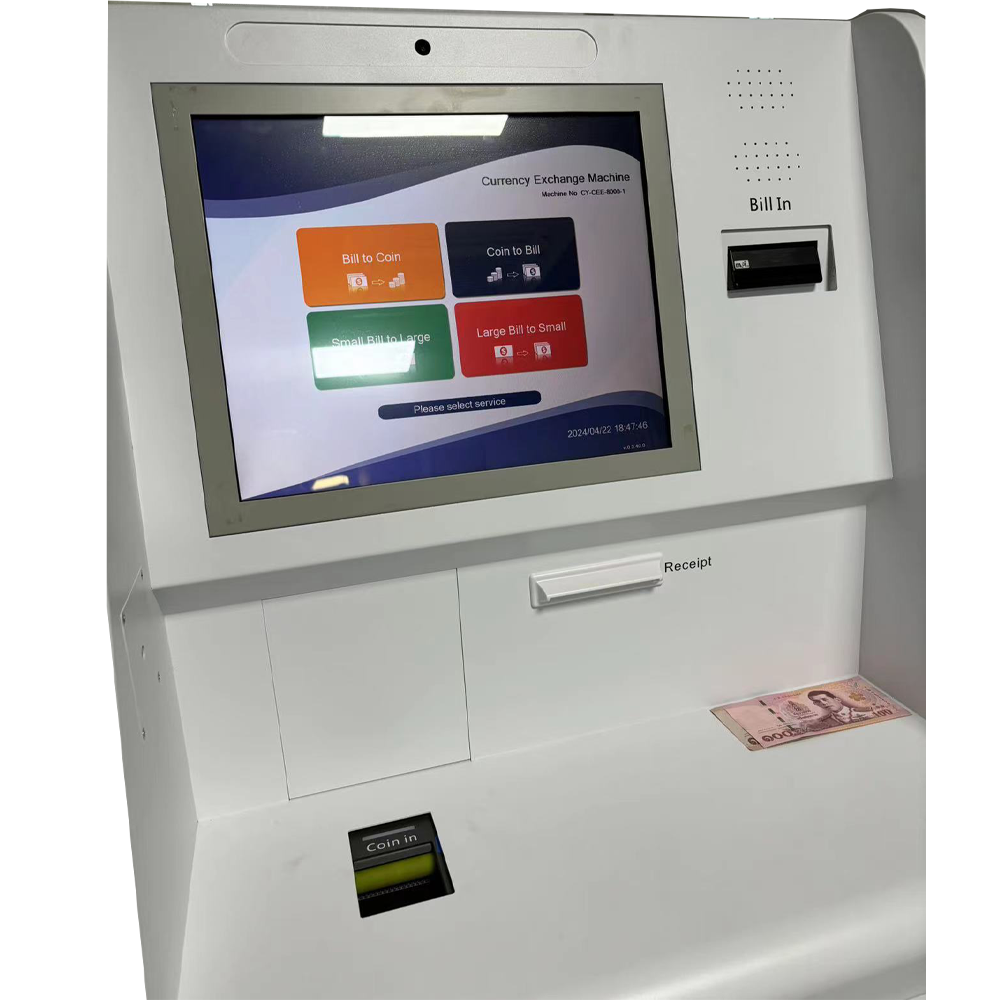 E20  Exchange Machine cash exchange terminal touch screen self service coin acceptor paper money acceptor payment kiosk