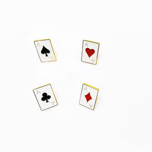 Ready Stock Soft Enamel Gold Promotional Gifts Poker Face Mini Metal Lapel Pin Badges