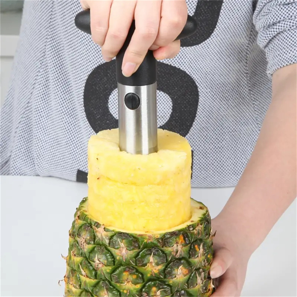 Chrt All In One Kitchen Gadget Stainless Steel Slicers Fruit Pineapple Knife Cutter Stem Remover Pineapple Corer Slicer Peeler