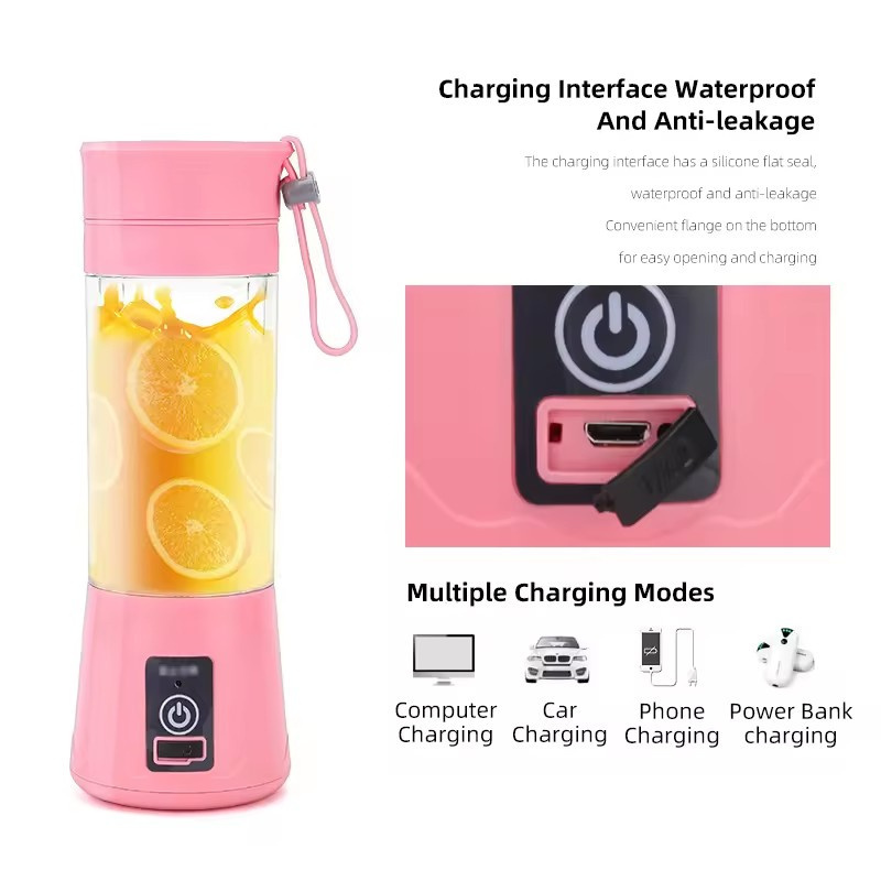 Wholesale Electric Usb Fresh Orange Juicer Mini Blender Smoothies Six Blades Commercial Handle Portable Blenders And Juicers