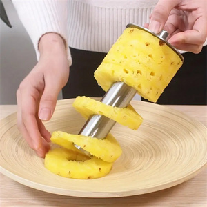 Chrt All In One Kitchen Gadget Stainless Steel Slicers Fruit Pineapple Knife Cutter Stem Remover Pineapple Corer Slicer Peeler