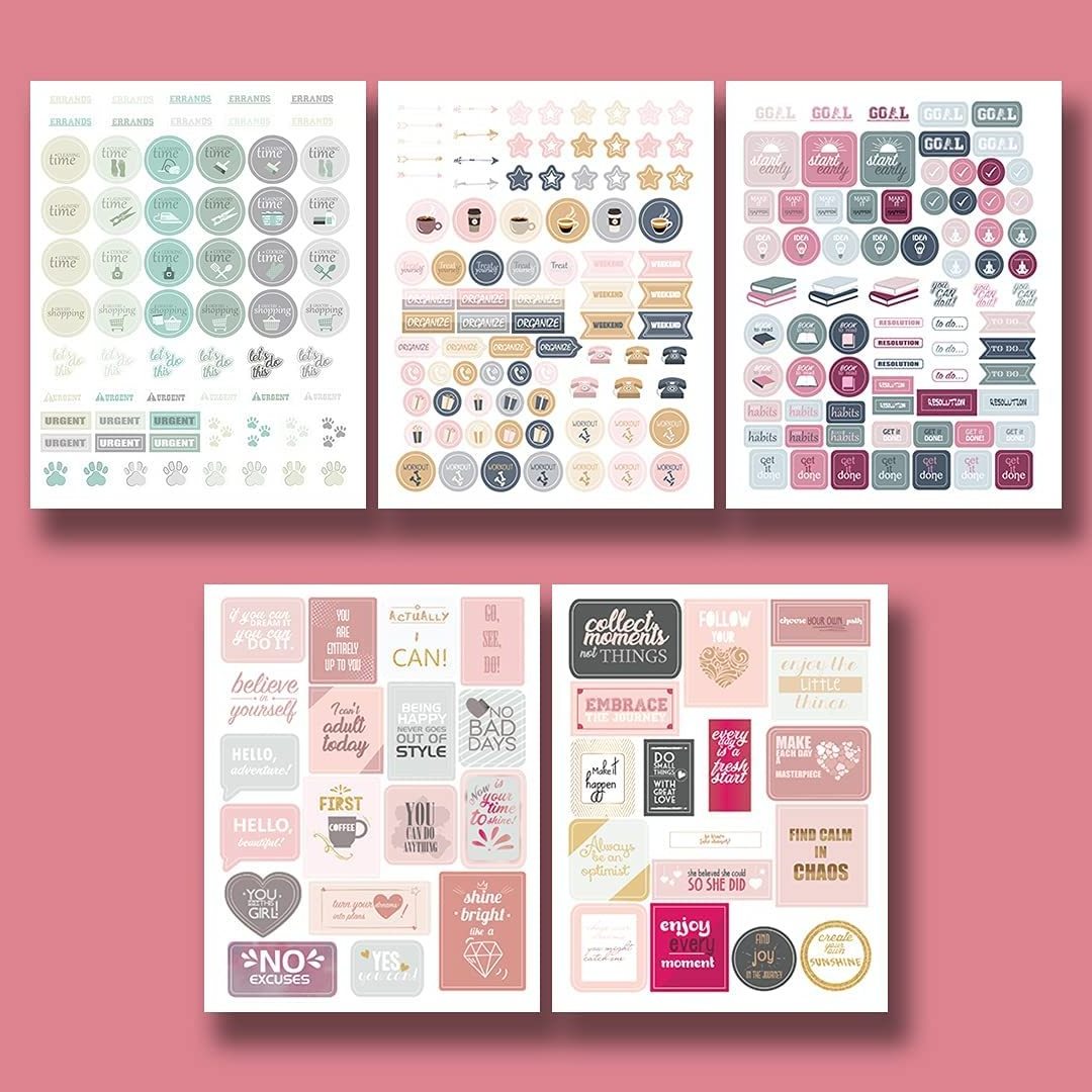 Inspirational Motivational Organizer Planner Stickers Cute Aesthetic Stickers for Adults for Planner Scrapbooking  and Journal