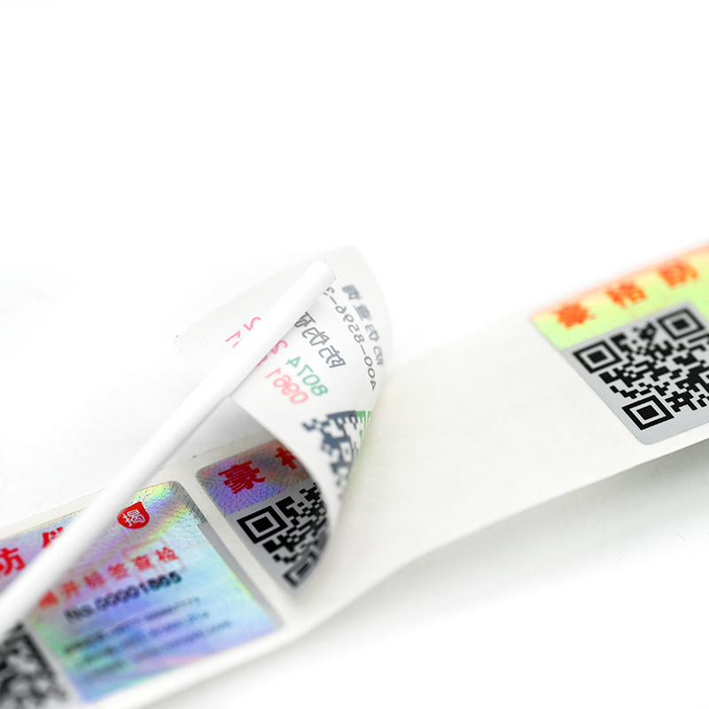 Custom Double-layer Holographic Label Trackable Serial Number With Silver Coating Full Colour QR Code 3D Security Label