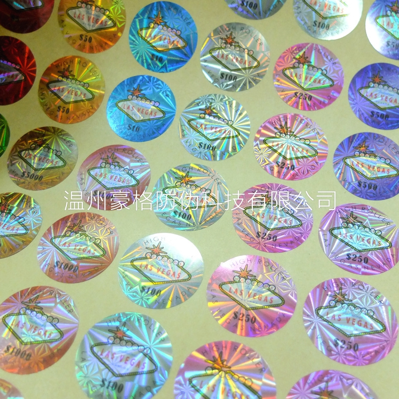 Custom Shining Casino Poker Chips Stickers with Denominations