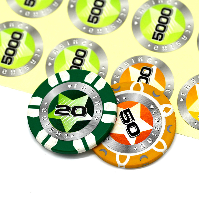 Factory Selling Baccarat Poker Chip Sticker Casino Plastic Premium Clay EPT Custom Ceramic Poker Chips