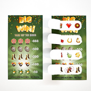 Wholesale Pull Tab Lottery Tickets Games Scratch off Cards With Pull Tab Manufacturer Break Open Bingo Tickets Printing