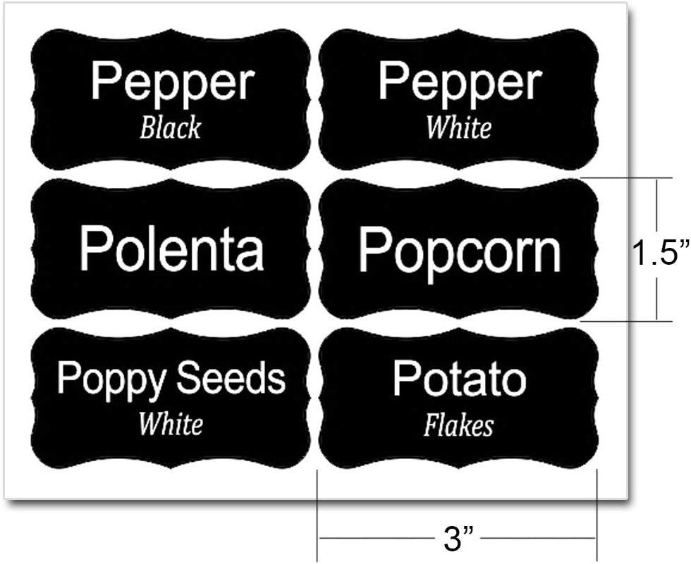 Custom Chalkboard Pantry Labels Set with a Chalk Marker Pen Waterproof Spice Label Sticker for Organization Storage