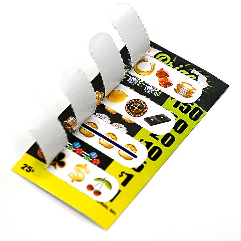 Professional Manufacturer Custom Printing Pull Tab Gambling Tickets Scratch off Cards Pull Tab Break Open Lottery Tickets