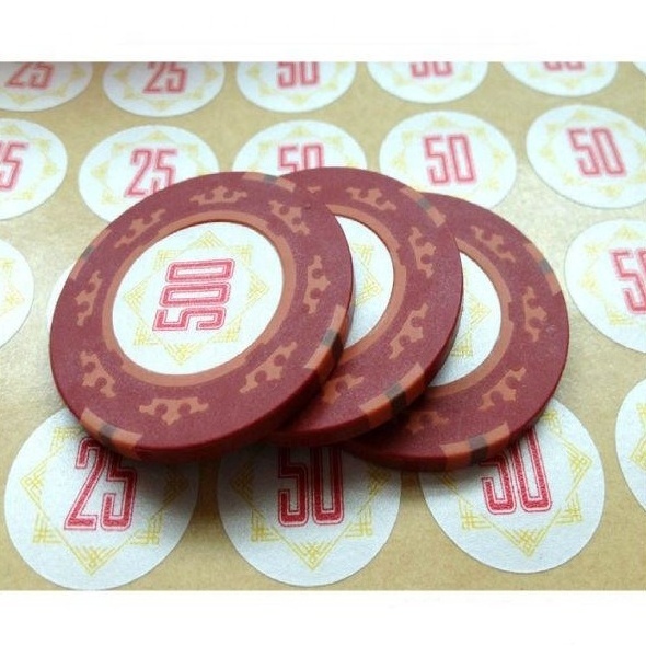 Wholesale Custom Holographic Poker Chips Game Sticker for Gambling Casino Gambling Chip Sticker Laser Label