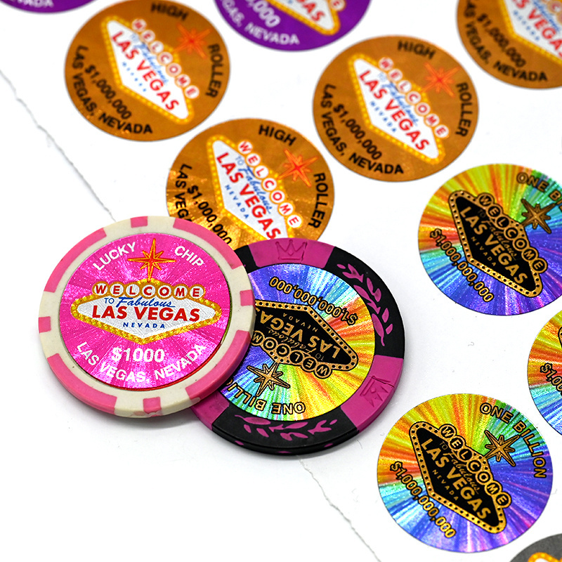 Wholesale Hot Stamping Holographic Ceramic Poker Chips Golf Mini Metal Poker Chips Set Laser Label with Custom Logo