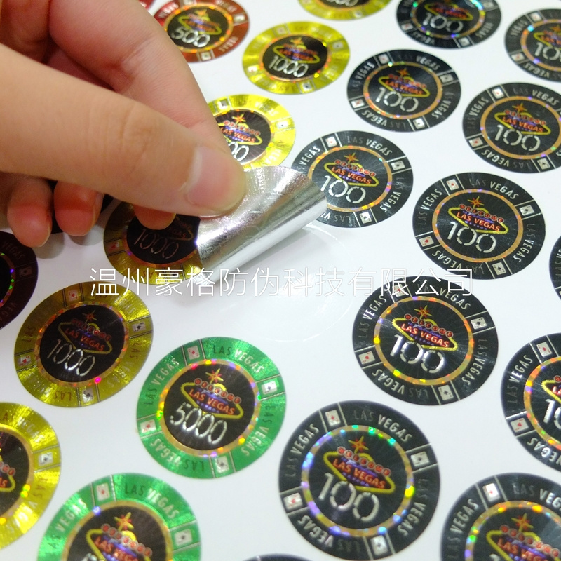 Custom Shining Casino Poker Chips Stickers with Denominations