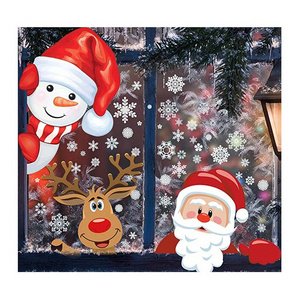 Custom Christmas Window Stickers Decorations Xmas Holiday Santa Decals Static Clings for Glass Window