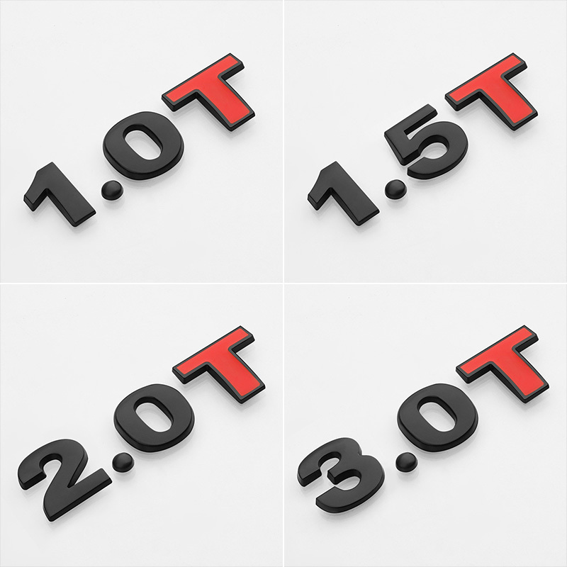 Wholesale Number Badge Stickers 3D Logo Self-Adhesive Nameplate Stickers Car Accessories Silver Matte Number abs decals