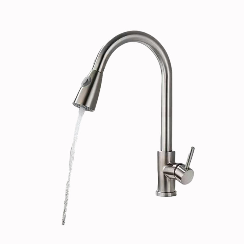 Commercial Stainless Steel Restaurant Mixers Stainless Steel Brushed Deck Mounted Pull Out Kitchen Faucet For Sink