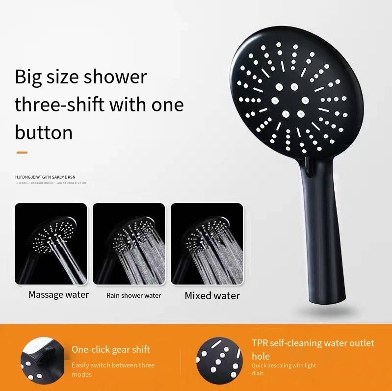 bathroom save water shower head  Head Water Saving Head round multi function shower abs bath plastic hand shower faucet