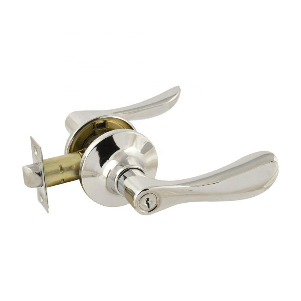 Modern Wave Style Cylindrical Lock with 3 Keys Lock Exterior Door Handle Hardware and Closet Lockset