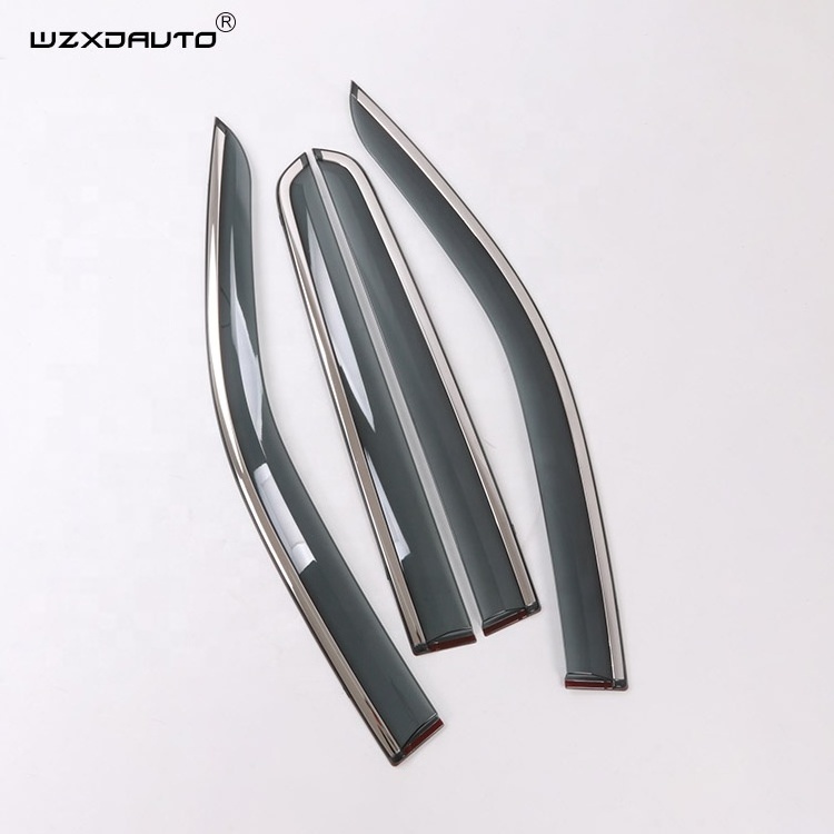 WZXD Car Door Visor Window Rain Guards Shield With Steel Line Auto Deflectors For Toyota Hilux Vigo 2012 2014