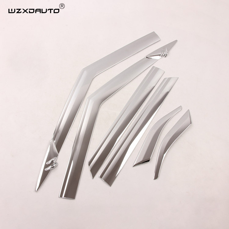 WZXDAUTO Chrome Side Window Sun Deflector Rain Wind Guard For Venue 2020 Car Shield Visor Chrome Visor