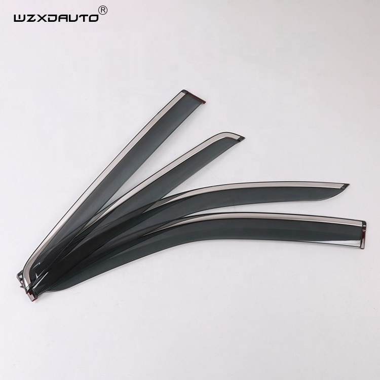 WZXD Car Door Visor Window Rain Guards Shield With Steel Line Auto Deflectors For Toyota Hilux Vigo 2012 2014