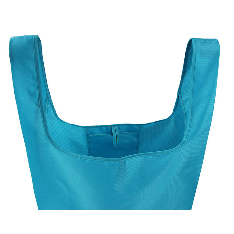 Polyester Shopping Tote Foldable Into Attached Pouch Reusable Grocery Bag