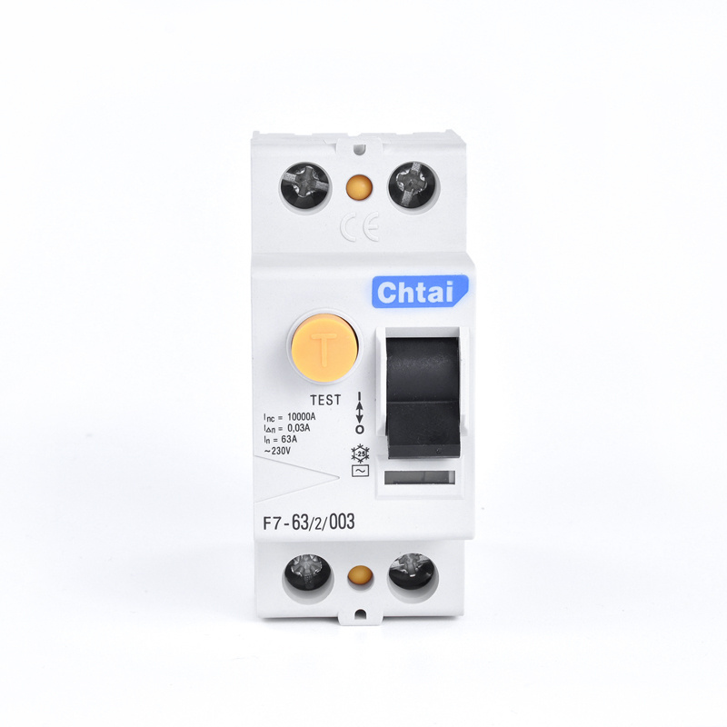 Chtai F7-63 2Pole 63amps TYPE AC RCCB curve Electro-magnetic/electronic type Leakage RCD ELCB Residual Current Circuit Breaker