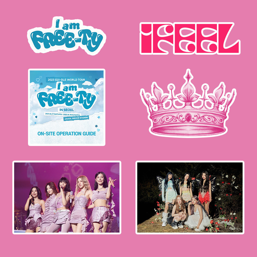 Wholesale KPOP Idol Group 96pcs/set G-IDLE  I am FREE-TY Decorative Luggage Paper Sticker