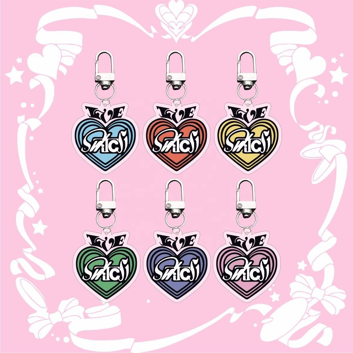 KPOP Idol Group Cute Cartoon IVE SWITCH Plastic Keyring Acrylic Keychain