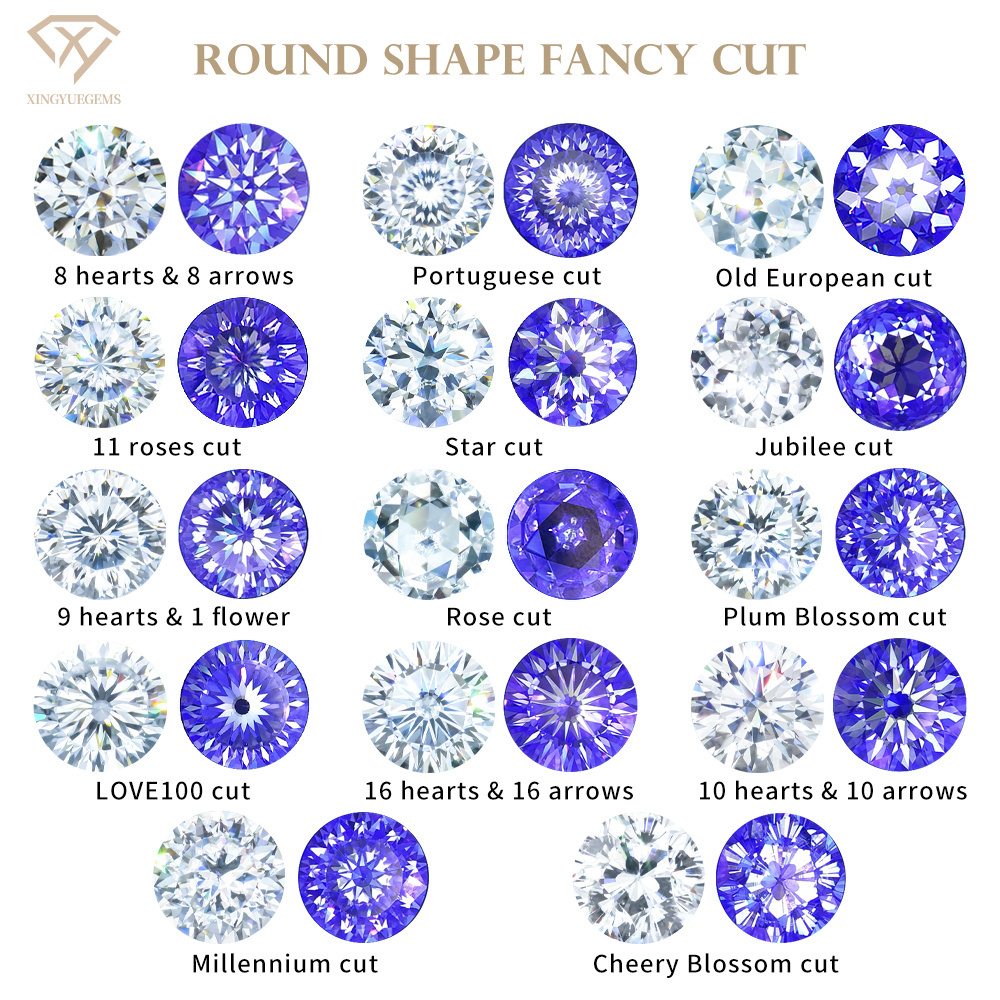 Xingyue Wholesale GRA fancy Hundred Jubilee Cherry blossom Portuguese Rose Old european Cut Round loose diamond stone moissanite