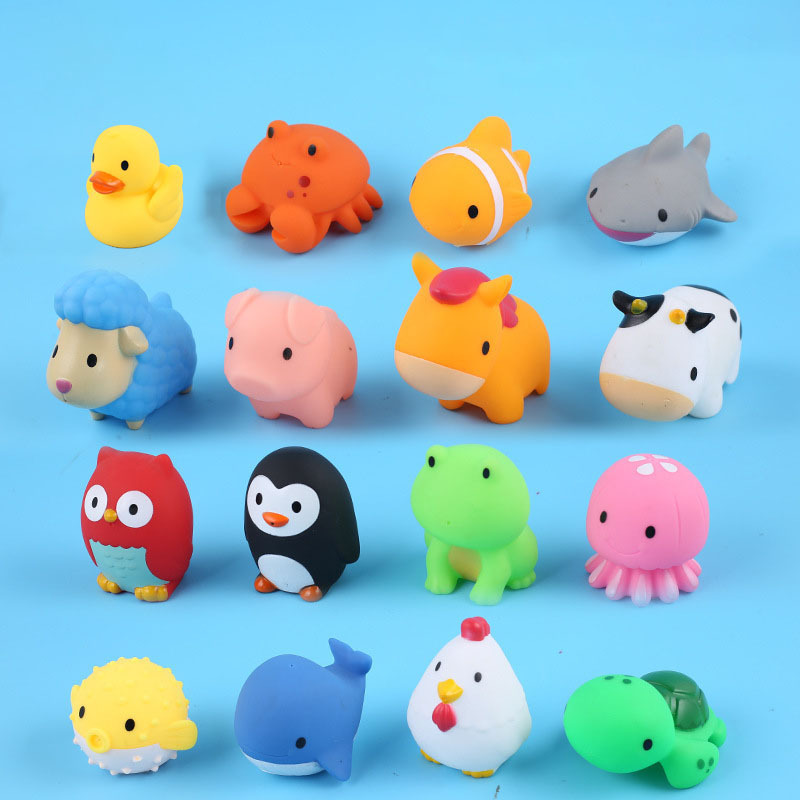 Custom vinyl toy cartoon rubber duck animals water game baby bath toys