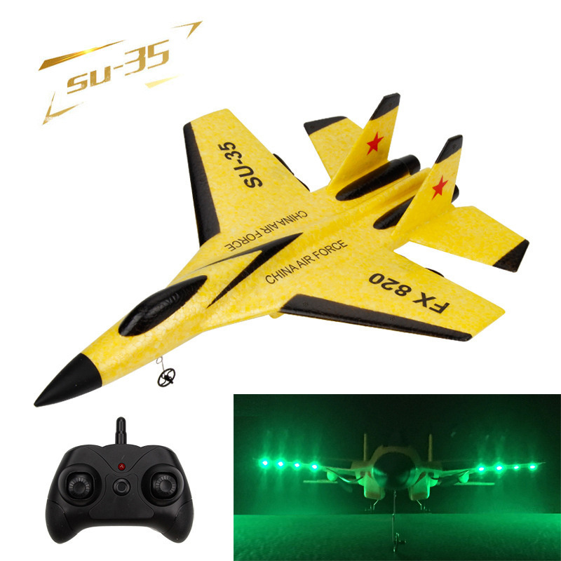 Hot sale remote control glider fixed wing SU35 fighter aircraft EPP foam simulated su35 RC airplane with LED light