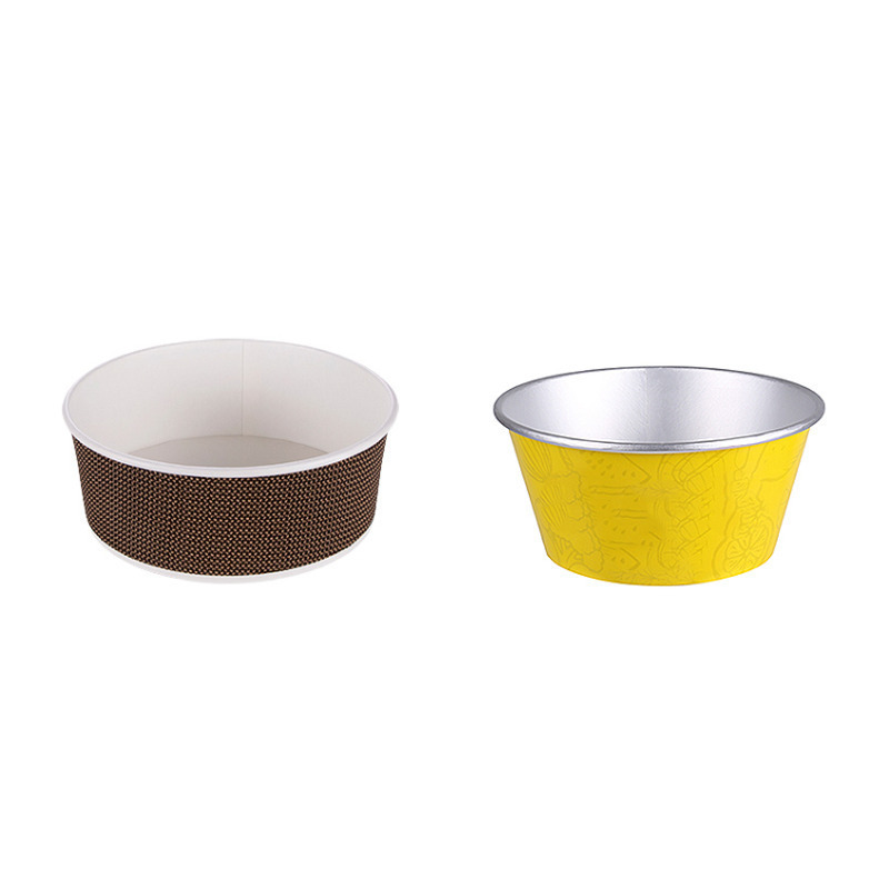 Custom Printing Biodegradable PLA/Plastic Free coating 6 ounce 6, oz salad rice containers paper bowls with lids/