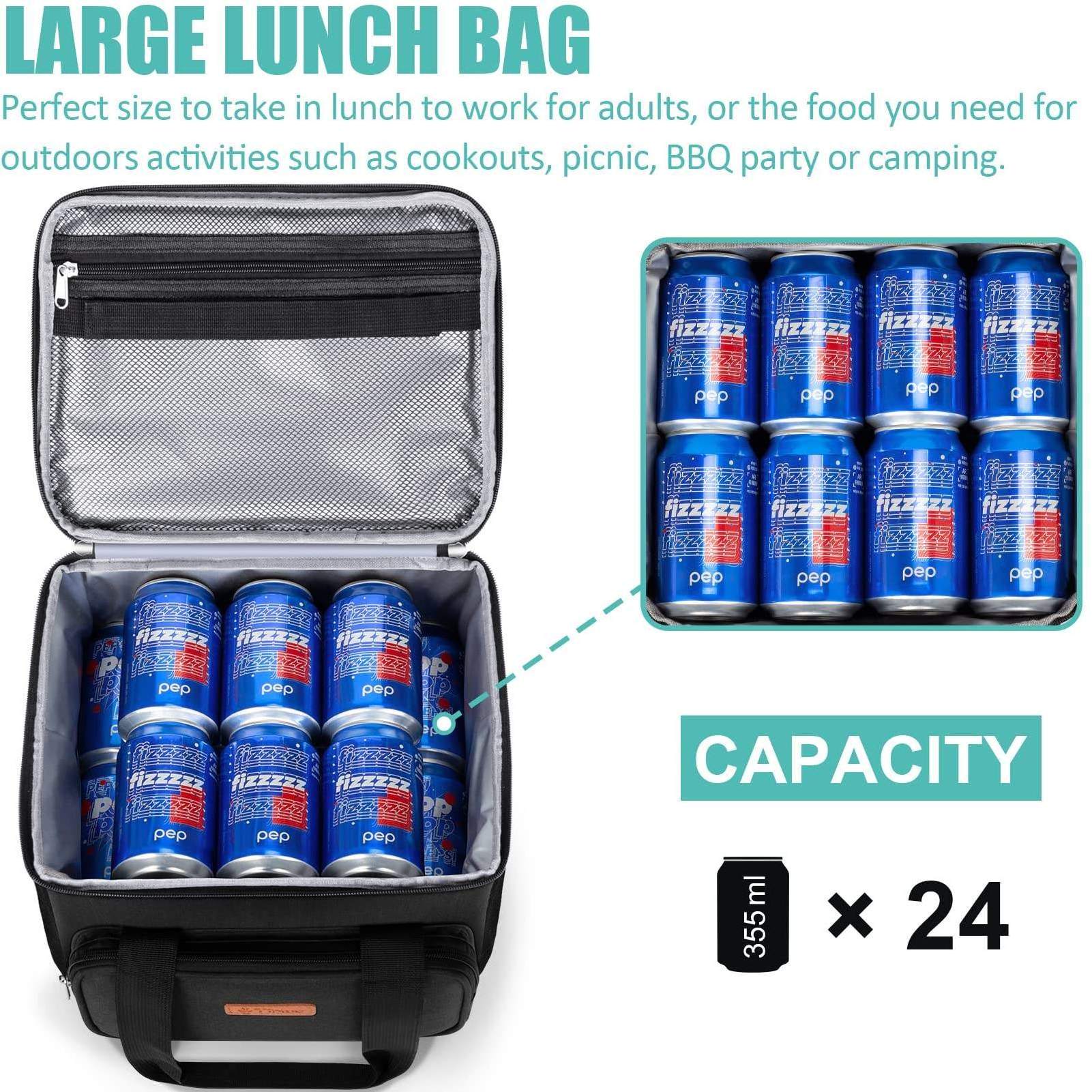 Reusable Lunch Box for Office Work School Picnic Beach - Leakproof Cooler Tote Bag Freezable Lunch Bag with Adjustable Shoulder