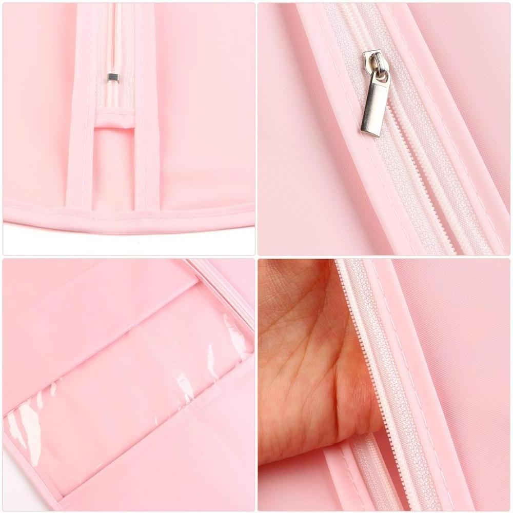 Recyclable dust-proof pink breathable clothes zip lock garment bags