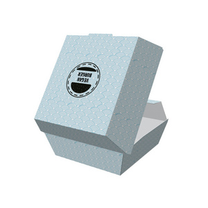 Custom Printing Food Packaging Kraft, Burger Box Black Card Foam Pink Paper Sugarcane Burger Boxes Takeaway Burger Boxes/