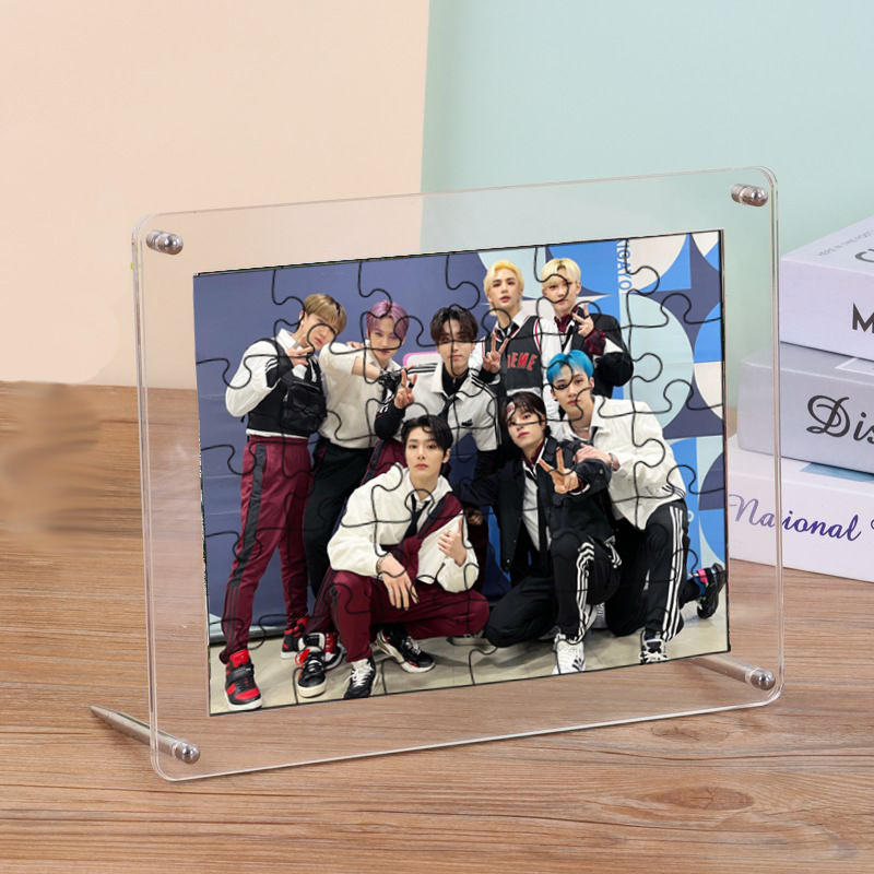 Wholesale Kpop Idol Merchandise Stray Group Photo Acrylic Puzzle Photo Frame