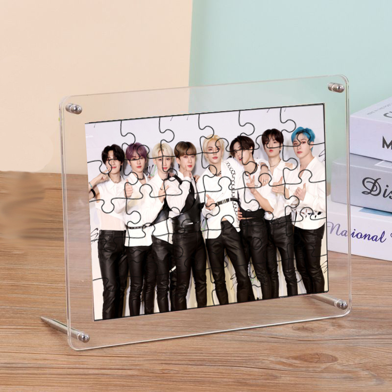 Wholesale Kpop Idol Merchandise Stray Group Photo Acrylic Puzzle Photo Frame