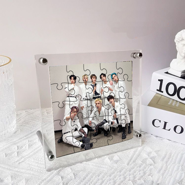 Wholesale Kpop Idol Merchandise Stray Group Photo Acrylic Puzzle Photo Frame