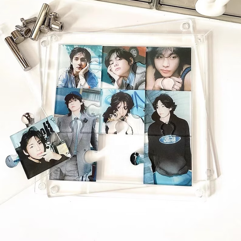 Customized Acrylic Photo Album Kpop Anime Acrylic Puzzle V Puzzle Photo Frame Desk Decor Jungkook  Puzzle Photo Frame Desk Decor