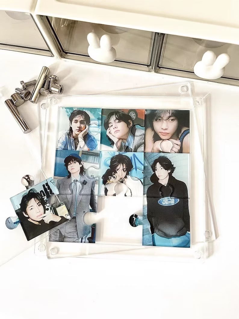 Customized Acrylic Photo Album Kpop Anime Acrylic Puzzle V Puzzle Photo Frame Desk Decor Jungkook  Puzzle Photo Frame Desk Decor