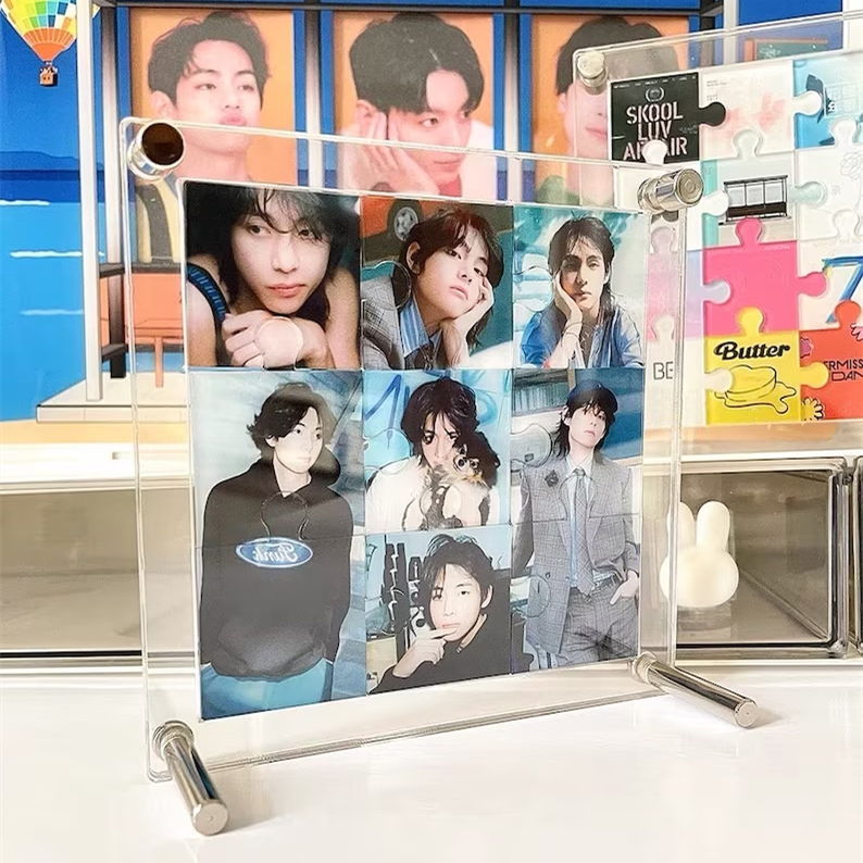 Customized Acrylic Photo Album Kpop Anime Acrylic Puzzle V Puzzle Photo Frame Desk Decor Jungkook  Puzzle Photo Frame Desk Decor