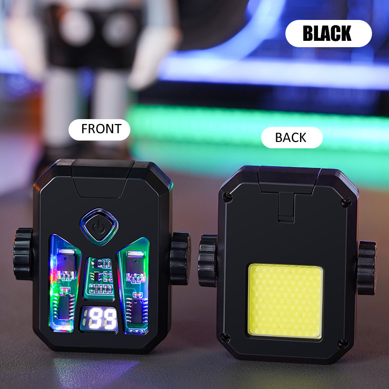 New style rotatable black COB illumination mecha gyroscope lighter