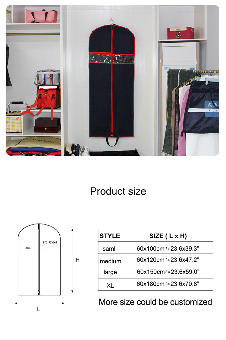 custom printed Personalized Fashion Travel garment, Dust Cover Dress Clothes Non-woven clothing Suit Bags/