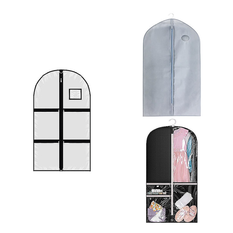 Custom Dustproof Non-Woven Plastic Packaging Clothes Storage Dance, Suit cover Garment Bags With Rack For Travel/