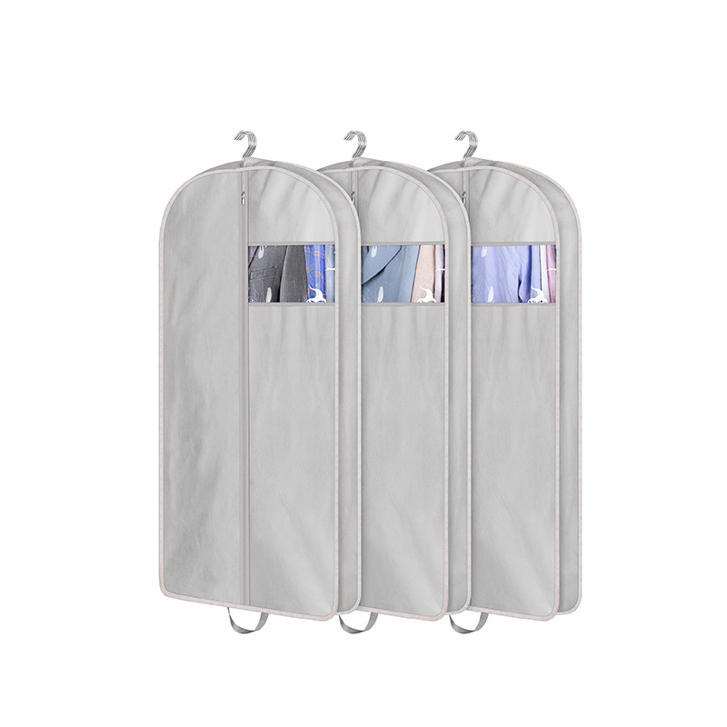 Personalized Custom Fashion Foldable Nylon Protector Suit Cover, Garment bags With Pocket Transparent Clothes bags/