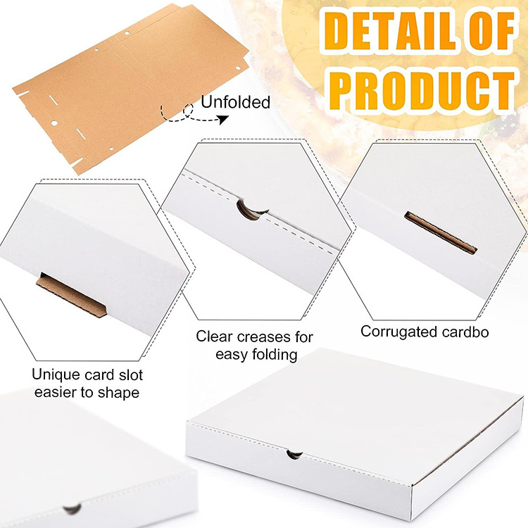 Hot Sale 12 16 18 Inch Pizza Boxes Wholesale Custom Corrugated Carton Packing Cheap Price Pizza Box With Logo