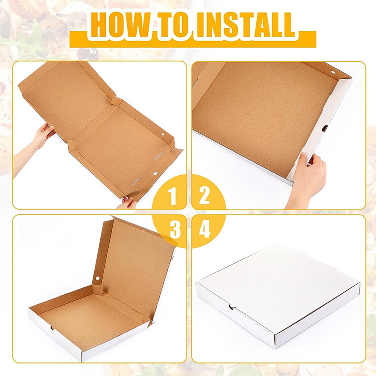 Hot Sale 12 16 18 Inch Pizza Boxes Wholesale Custom Corrugated Carton Packing Cheap Price Pizza Box With Logo