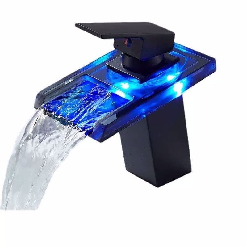 Hot Selling Hot and Cold water mixer 3 kind of LED light taps bathroom faucet new design bathroom basin faucet