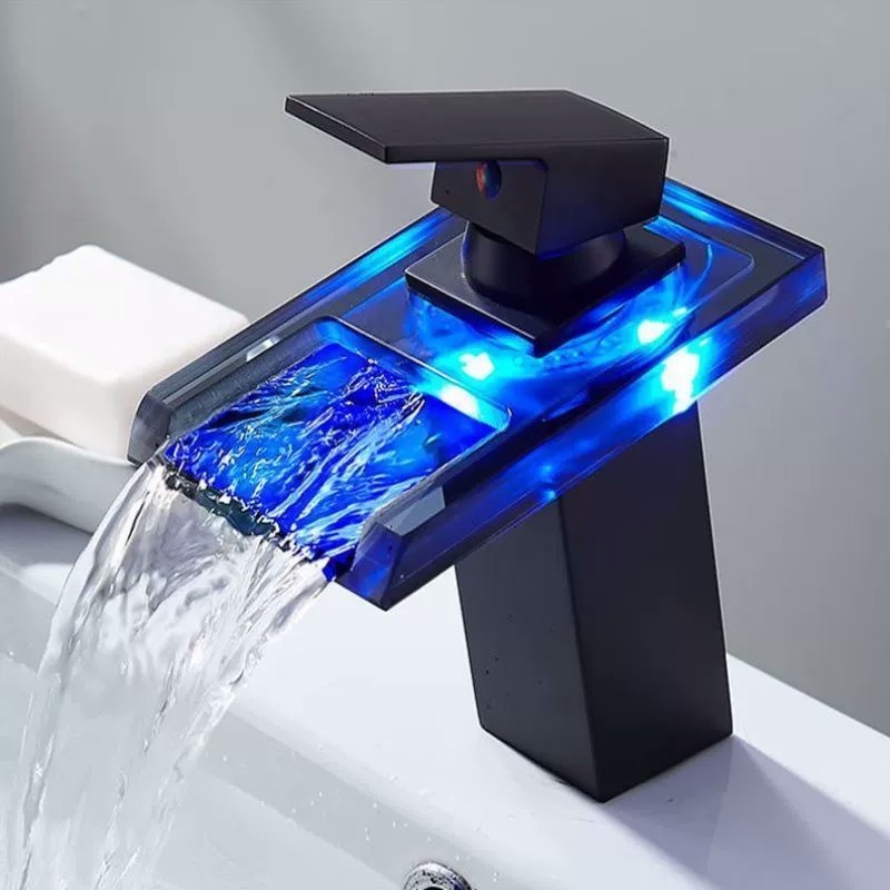 Hot Selling Hot and Cold water mixer 3 kind of LED light taps bathroom faucet new design bathroom basin faucet