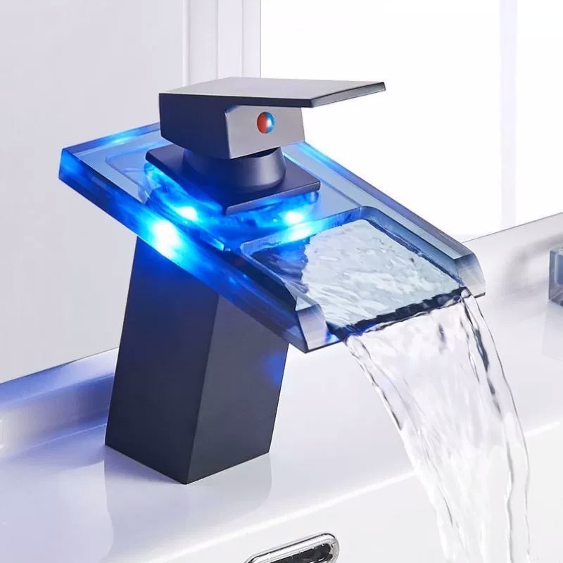 Hot Selling Hot and Cold water mixer 3 kind of LED light taps bathroom faucet new design bathroom basin faucet